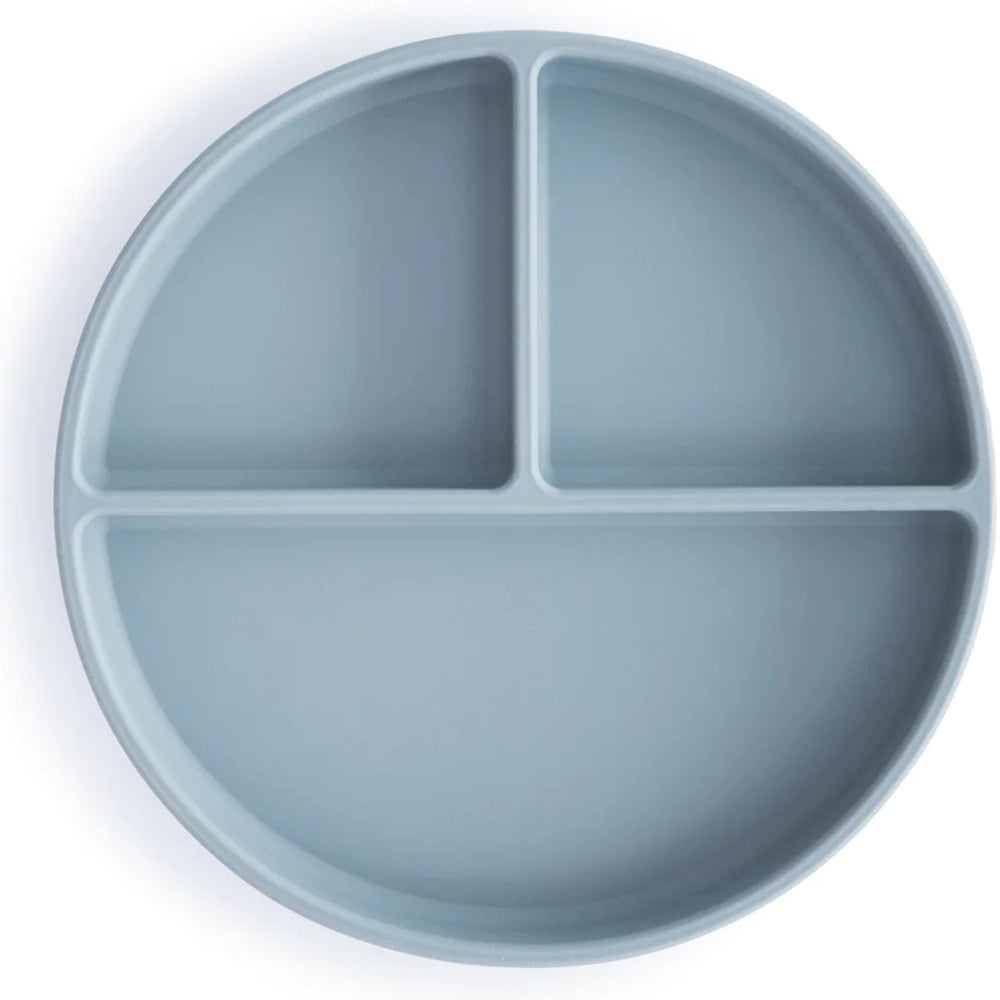 Assiette à compartiments en silicone avec ventouse Powder blue