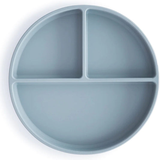 Assiette à compartiments en silicone avec ventouse Powder blue