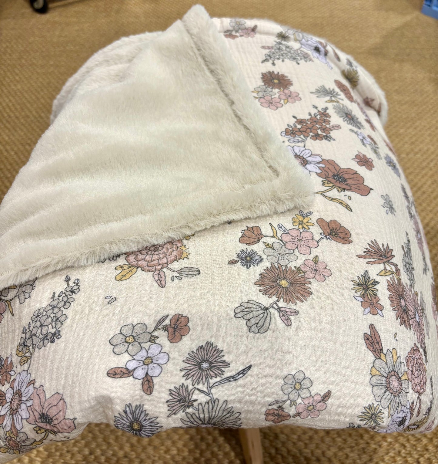 Couverture doublée fleurs - Baby Shower