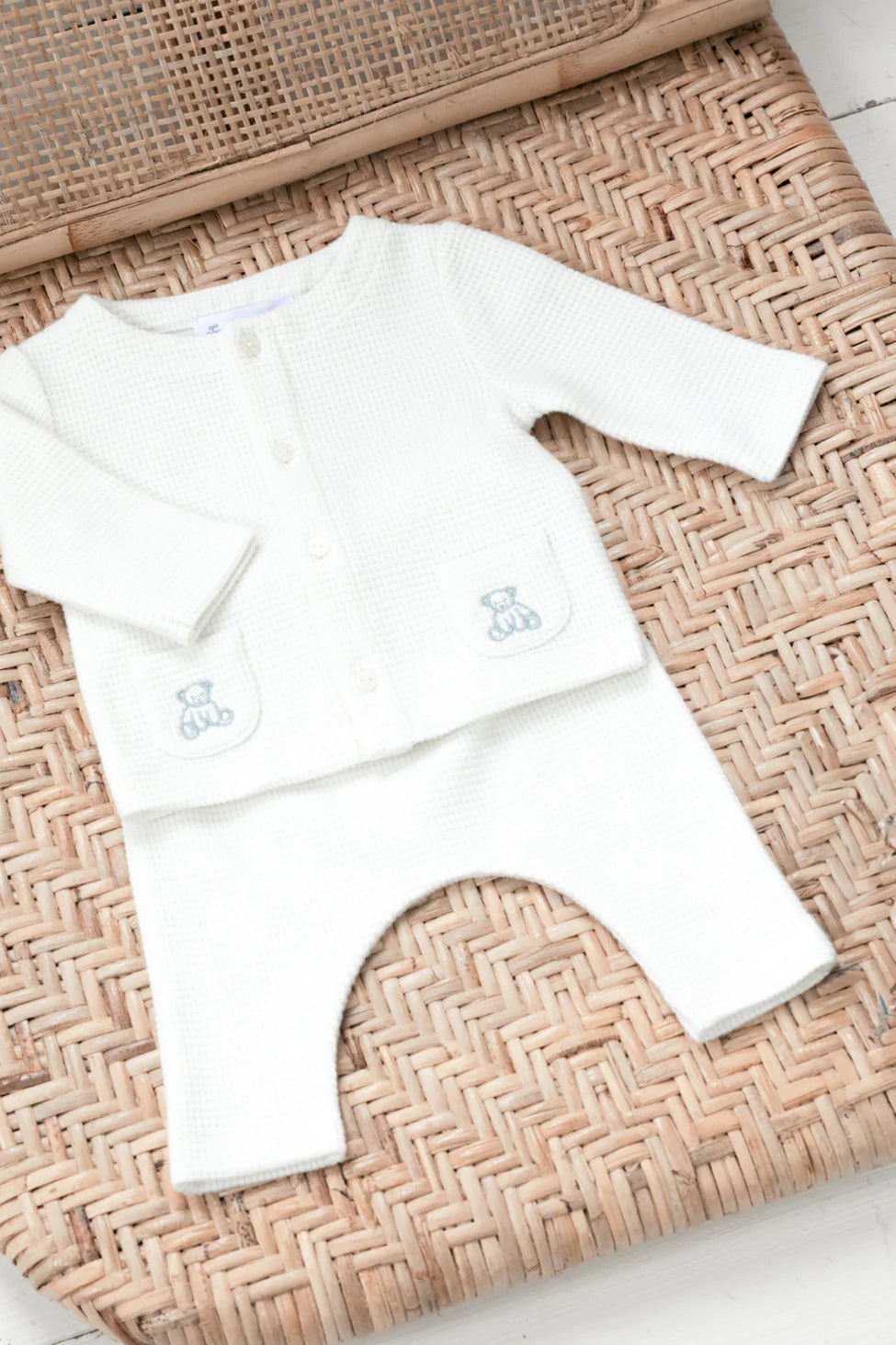 Ensemble maille écru nid d'abeille