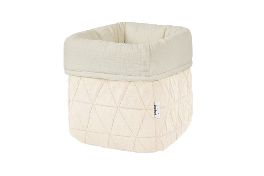 Panier de rangement matelassé PM crème - Bebel