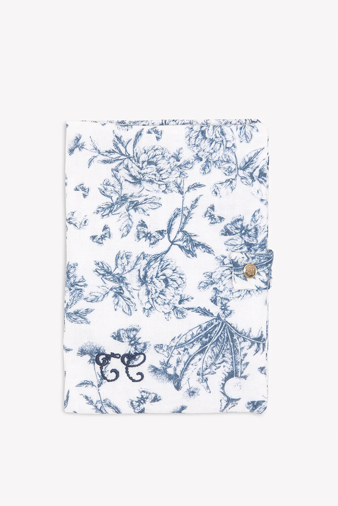 Housse de carnet de santé Imprimé inspiration Toile de Jouy bleu