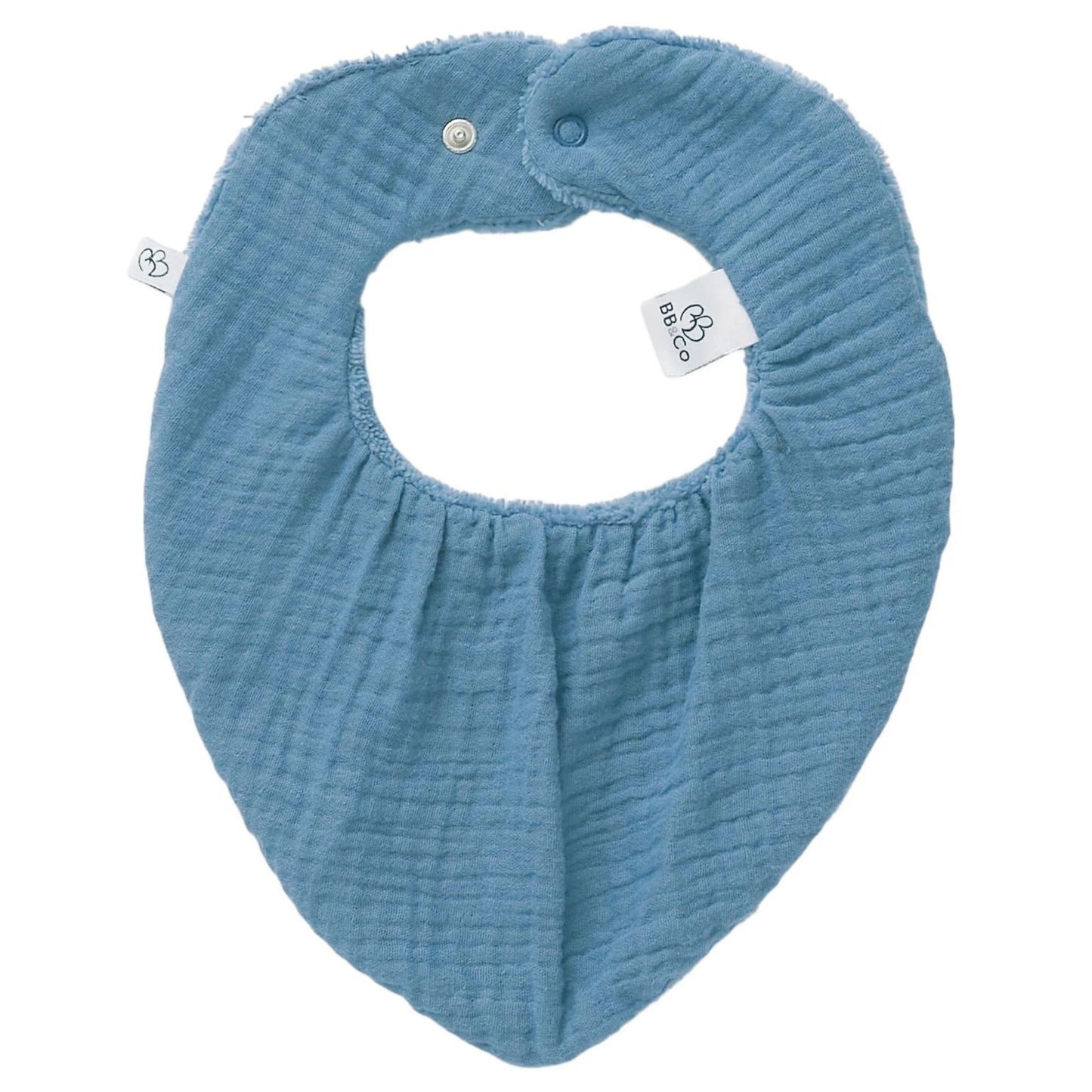 BB&Co Bavoir bandana réversible pierre bleue