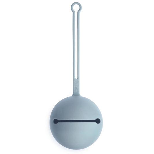 Boite à sucette silicone bleue - Mushie