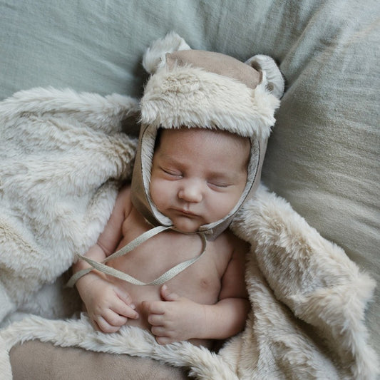 Bonnet teddy eskimo suede almond t1