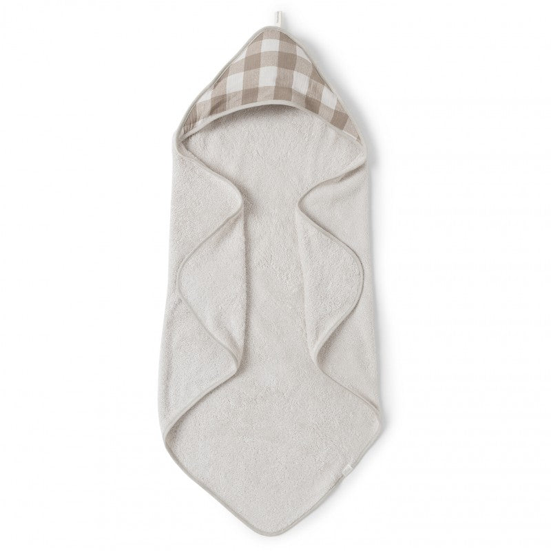 Cape de bain vichy caramel