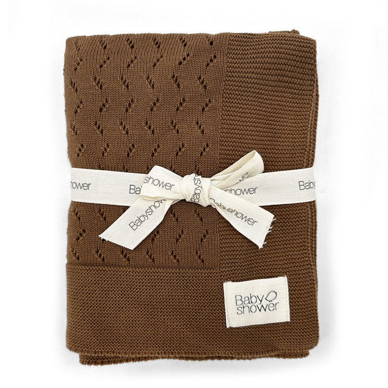 Couverture tricot classic toffee - Baby Shower