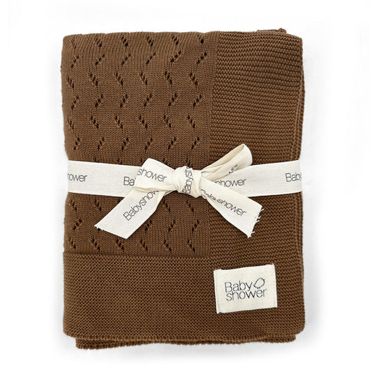 Couverture tricot classic toffee - Baby Shower
