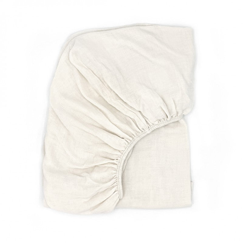 Drap housse lit ivory powder - baby shower