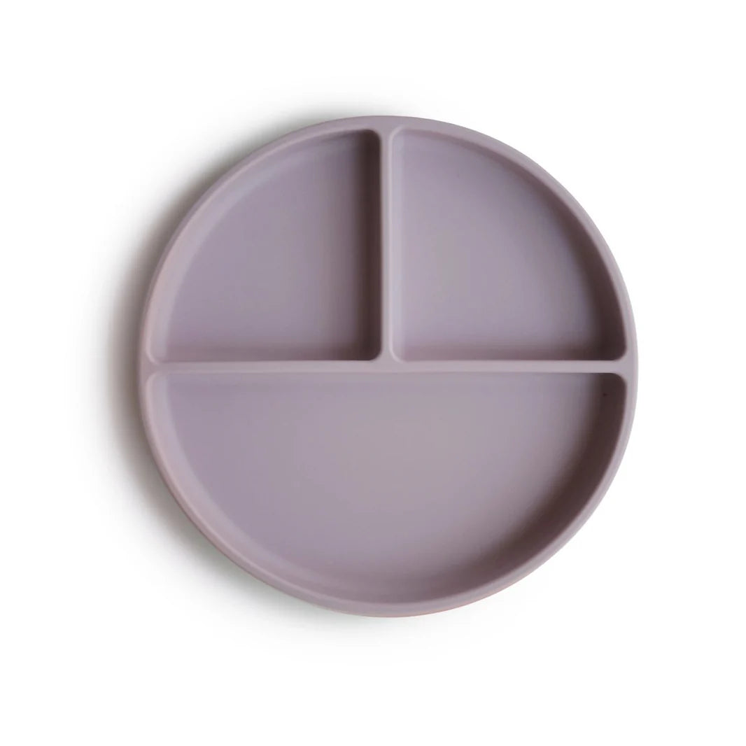 Assiette à compartiments et à ventouse Soft Lillac - Mushie