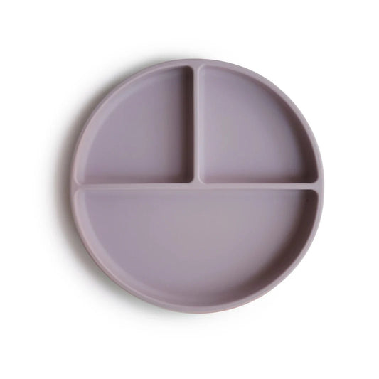 Assiette à compartiments et à ventouse Soft Lillac - Mushie