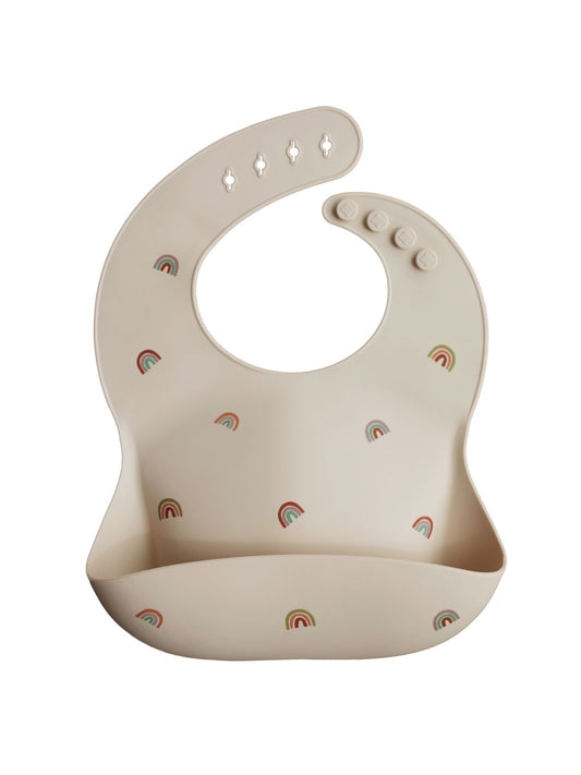 Bavoir silicone Arc-en-ciel - Mushie