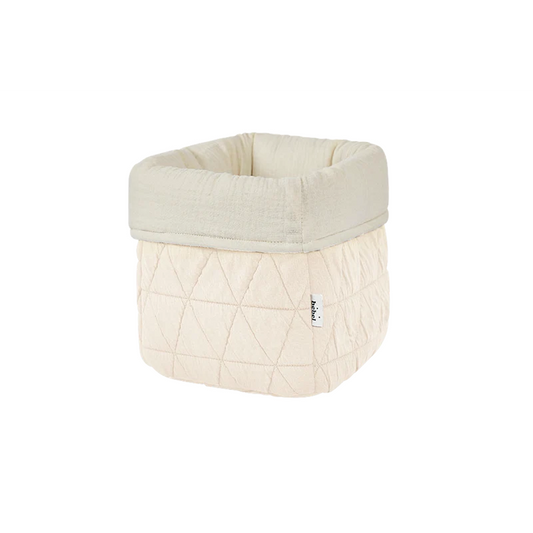 Panier de rangement matelassé GM écru - Bebel