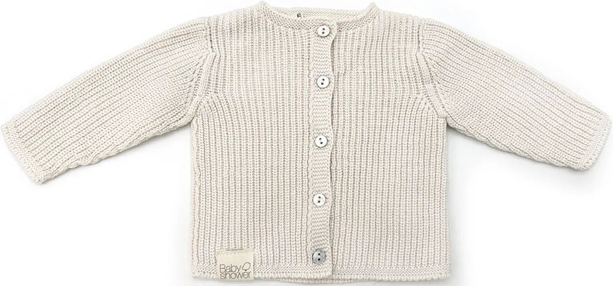 Gilet canelé beige - Baby shower