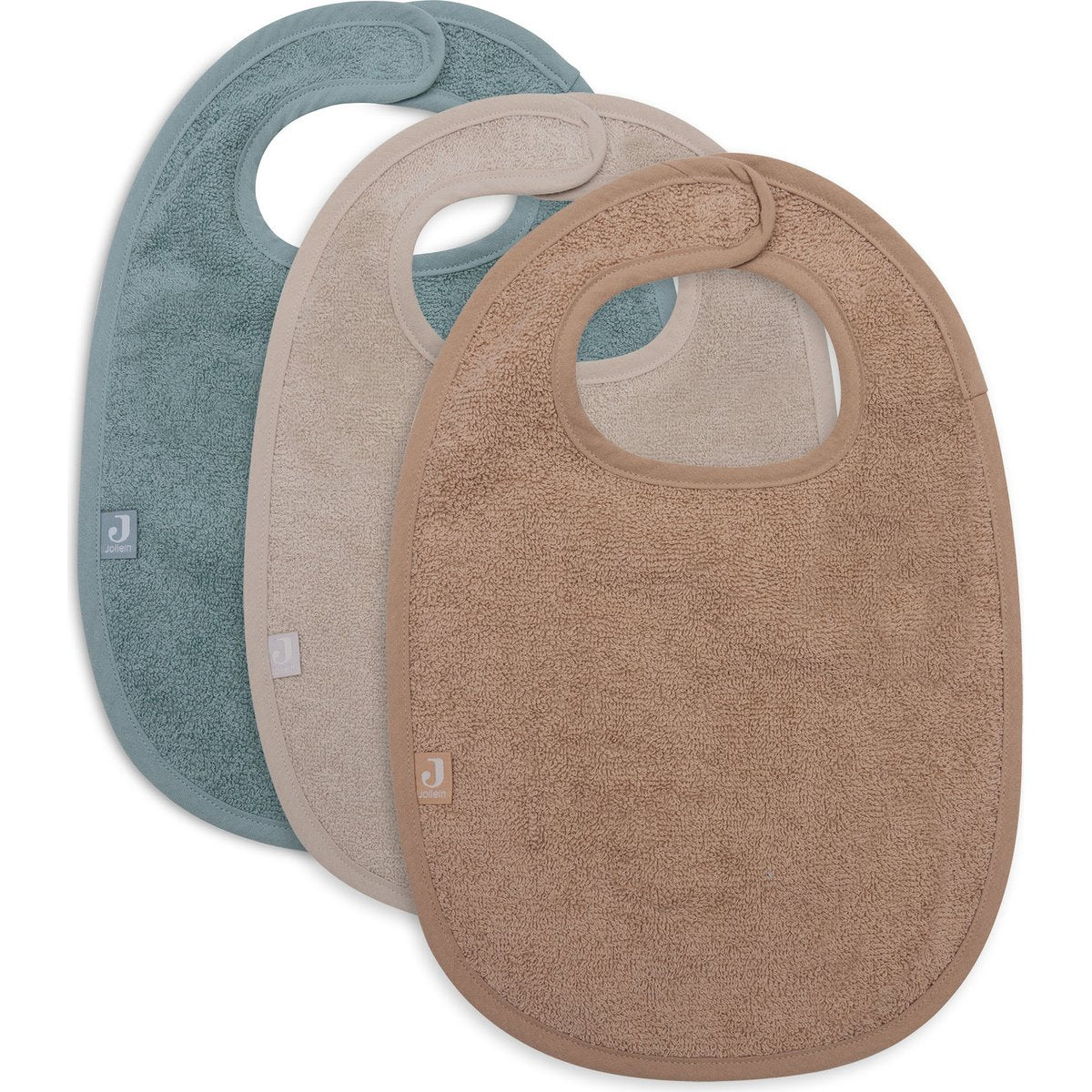 Lot de 3 bavoirs en éponge Sea Green-Nougat-Biscuit