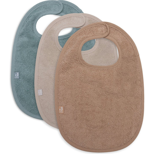 Lot de 3 bavoirs en éponge Sea Green-Nougat-Biscuit