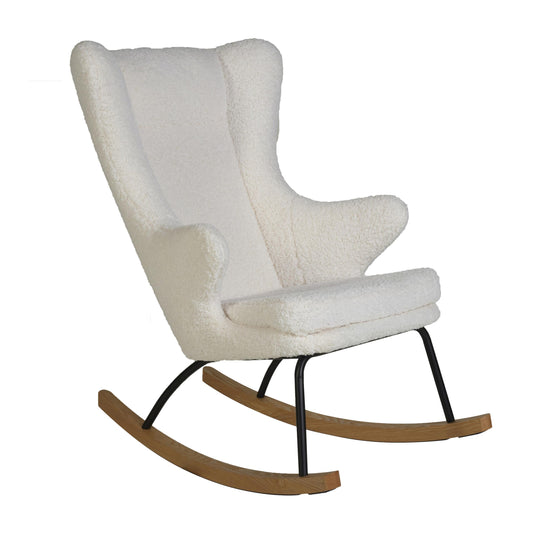 Rocking Chair De Luxe Adult Teddy - White