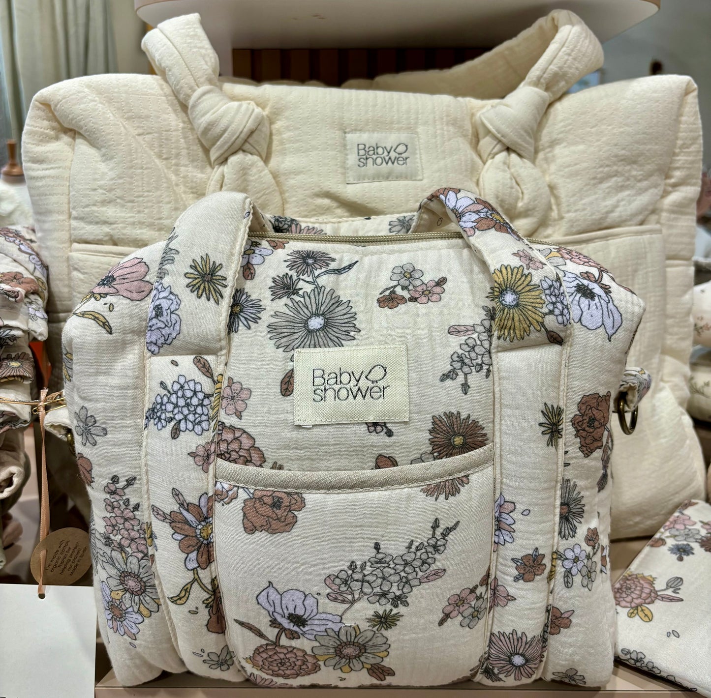 Mini sac à langer fleurs - Baby Shower