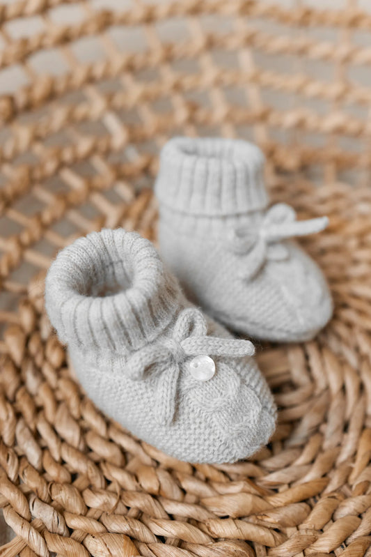 Chaussons Gris chiné nœud