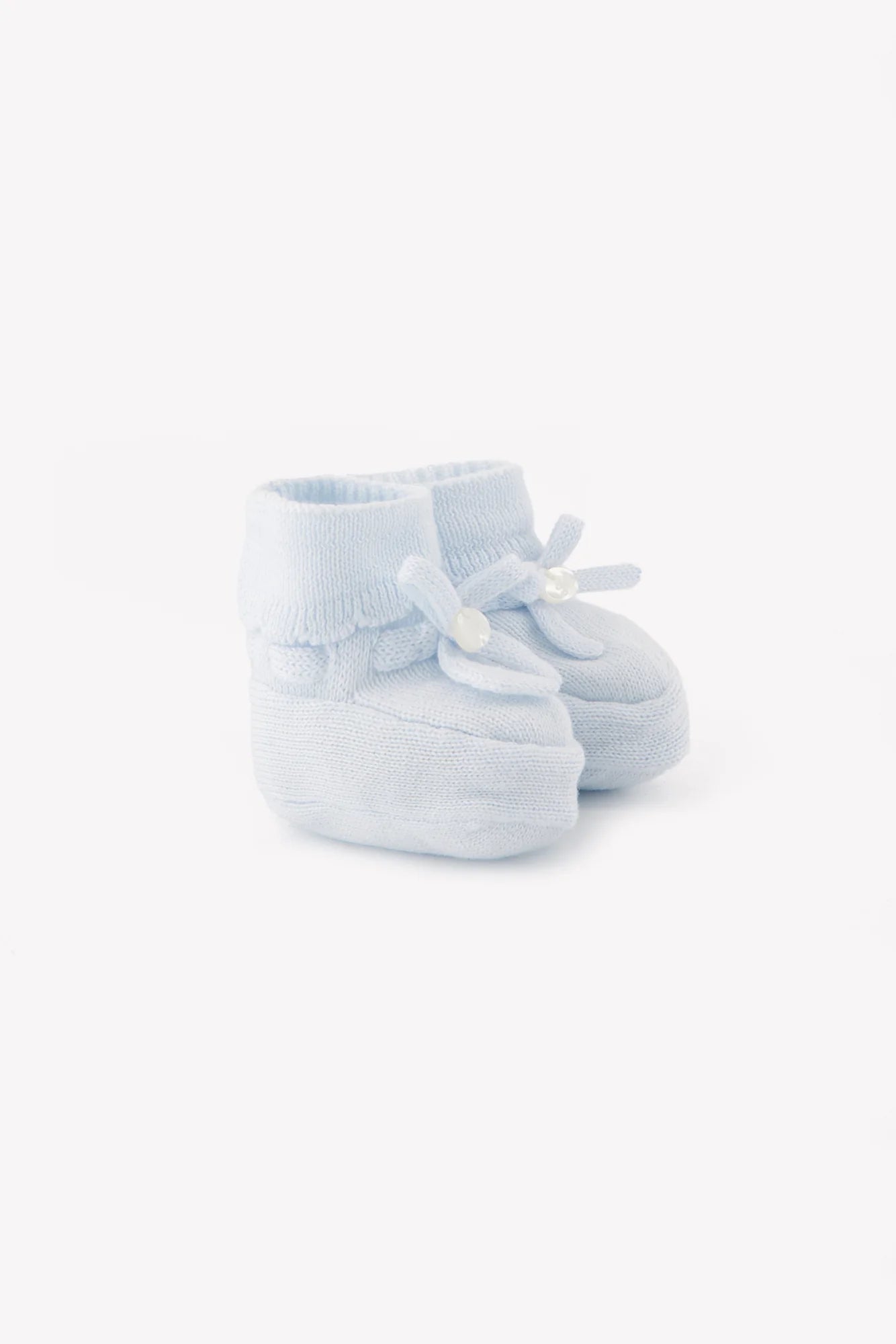 Chaussons Bleu ciel coton nœud