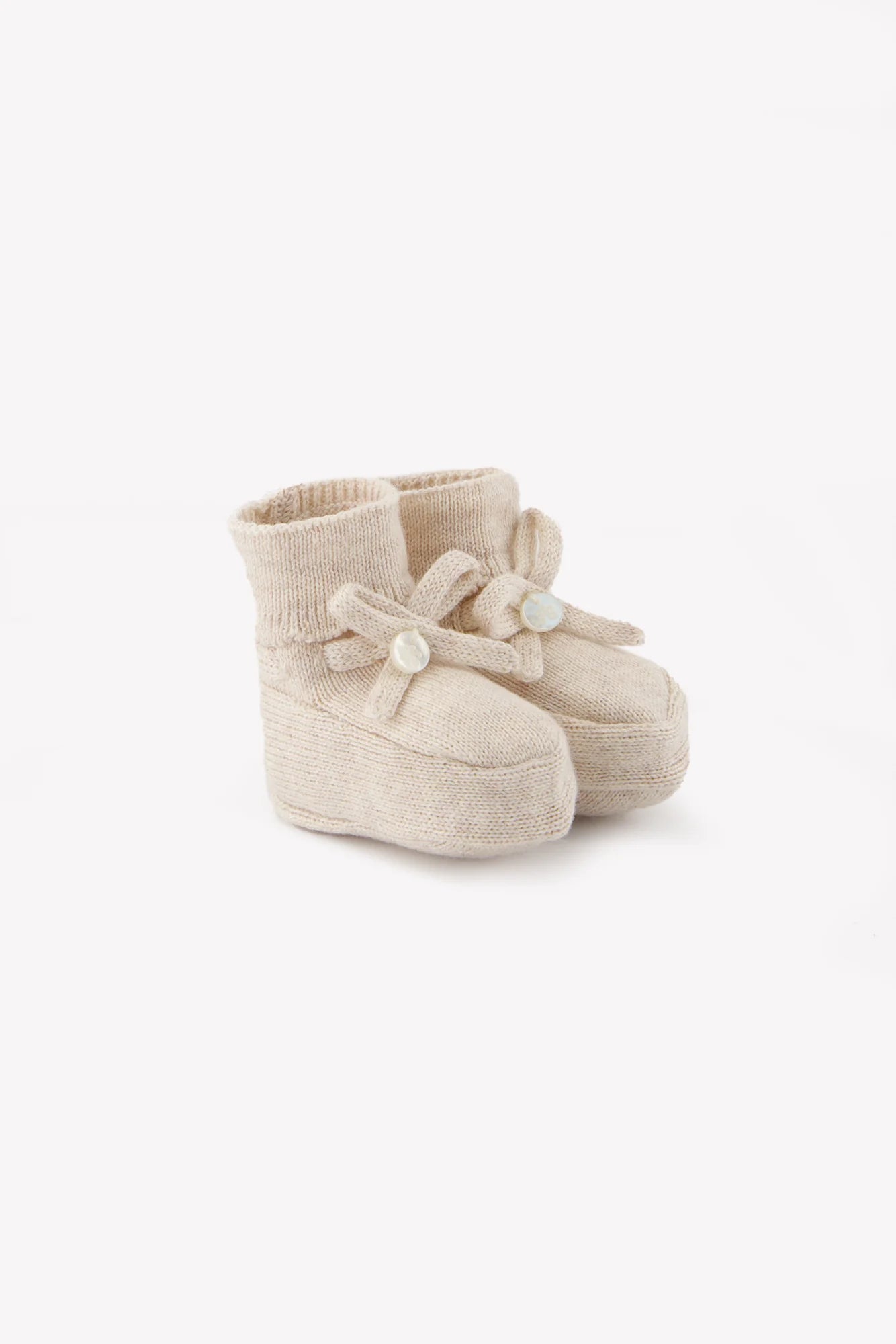 Chaussons Beige chiné coton nœud
