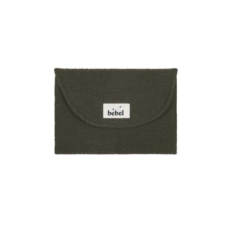 Matelas à langer de voyage kaki effet lin - Bebel