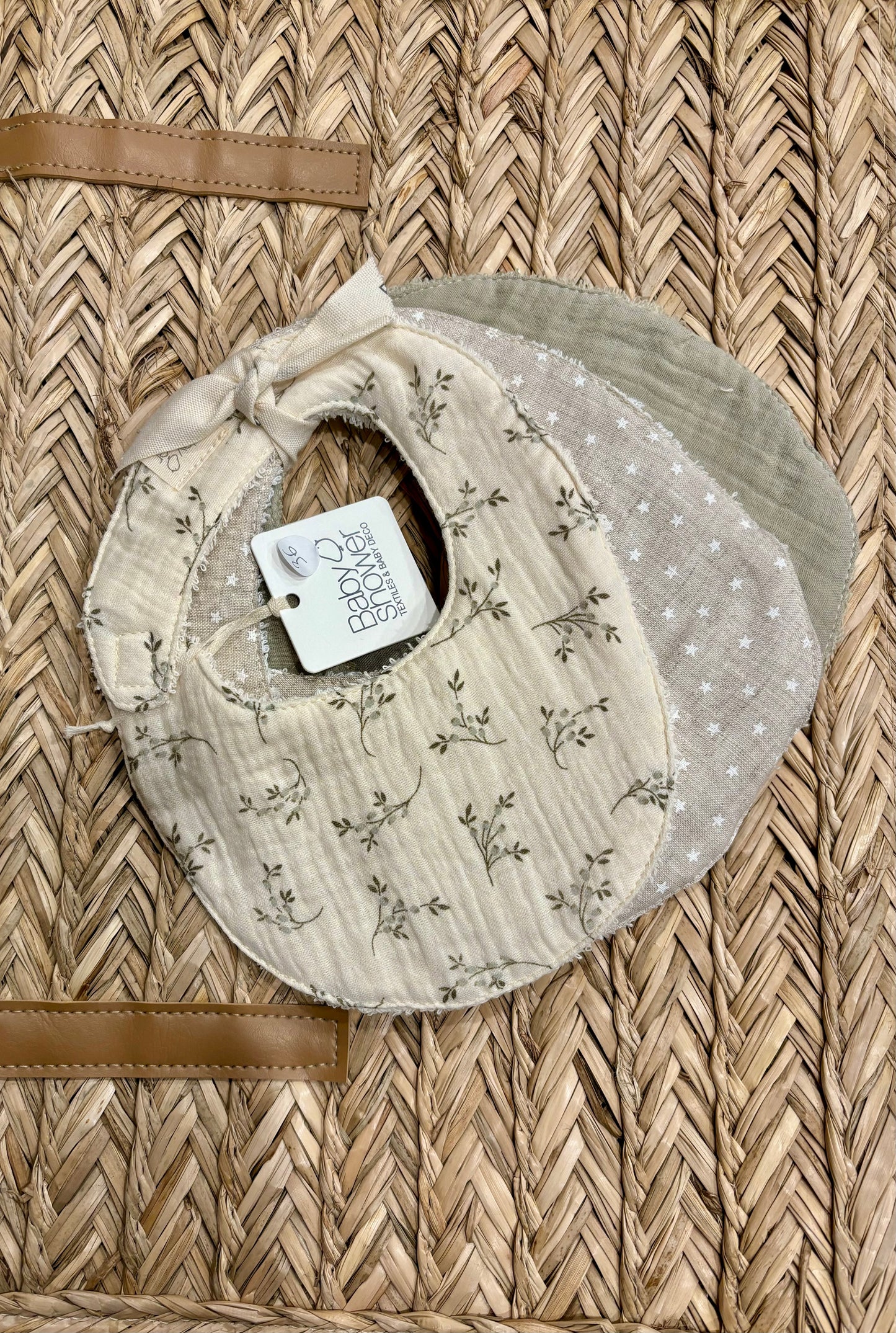 Lot 3 bavoirs olive bloom - Baby Shower