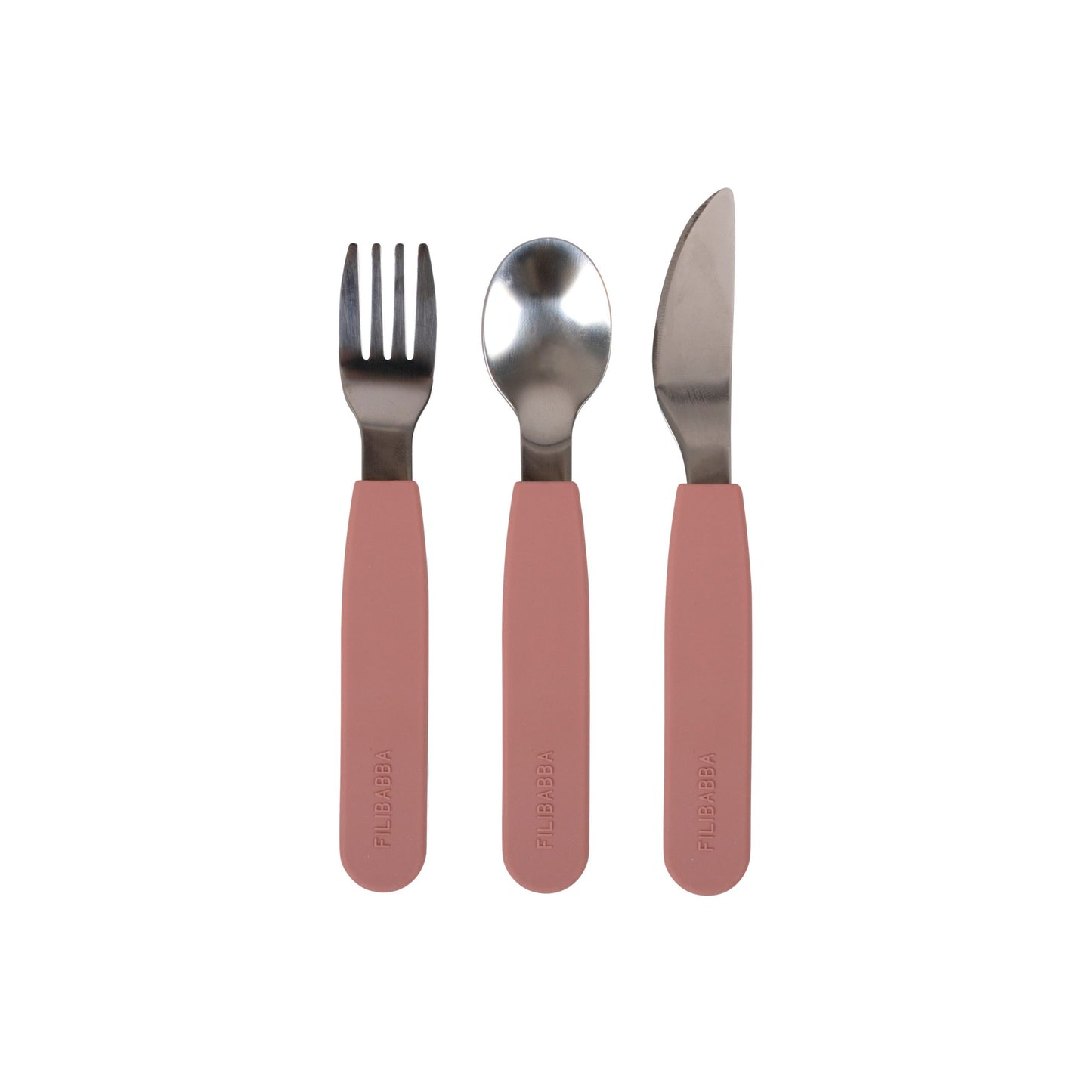 Filibabba – Set de couverts en silicone – Rose