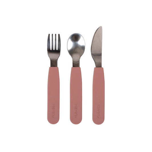 Filibabba – Set de couverts en silicone – Rose