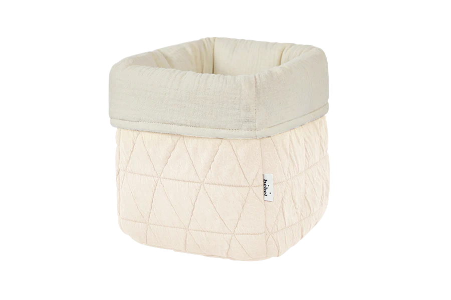 Panier de rangement matelassé PM crème - Bebel