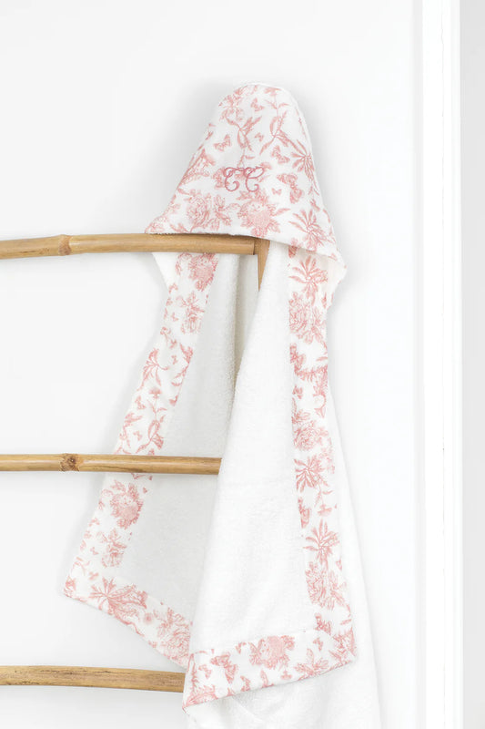 Cape de bain Toile de Jouy Rose - Tartine et chocolat