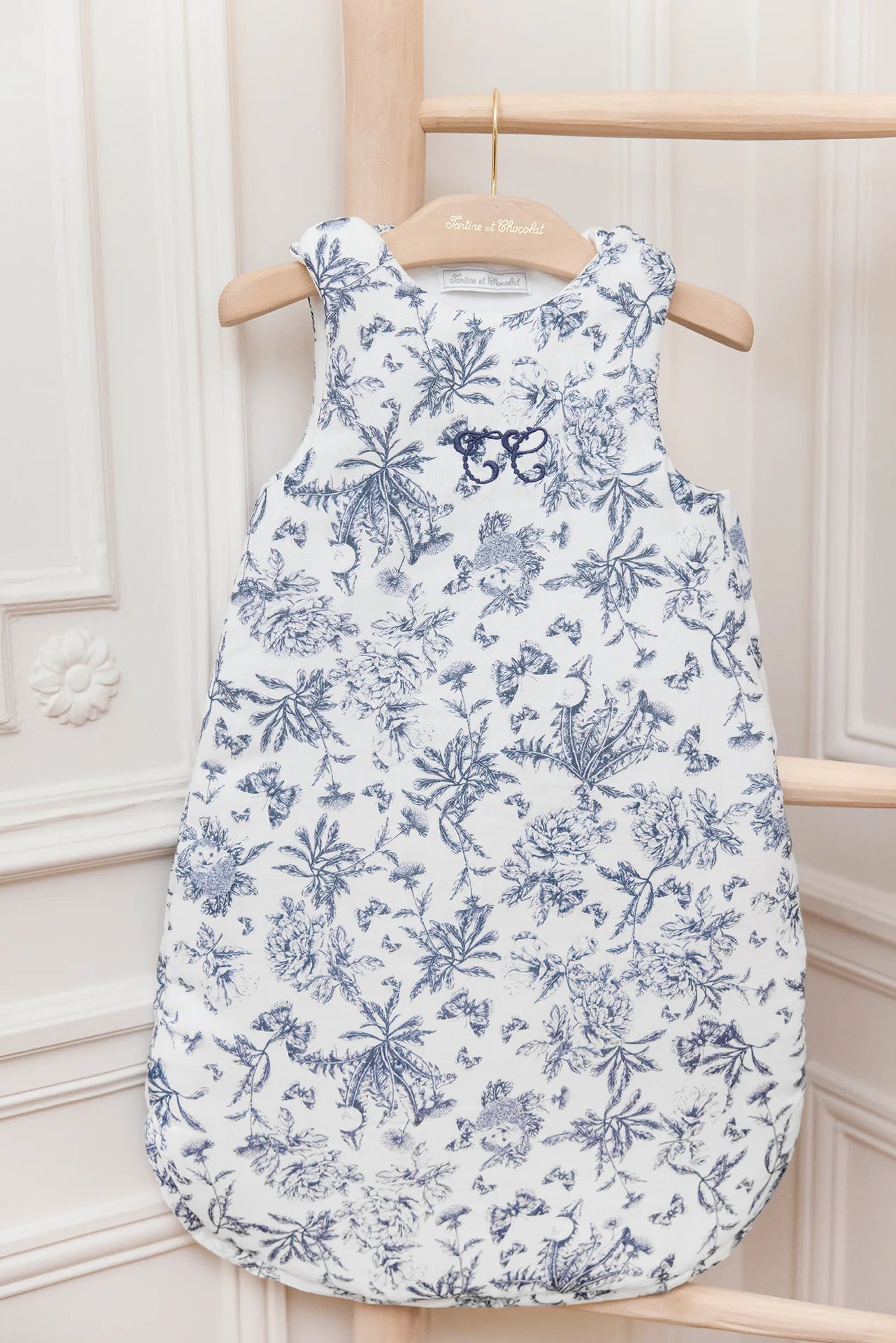 Gigoteuse T1 Imprimé inspiration toile de jouy bleu