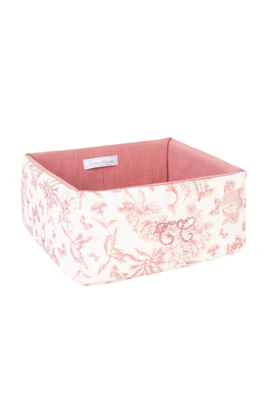 Panière Toile de Jouy Rose - Tartine et Chocolat