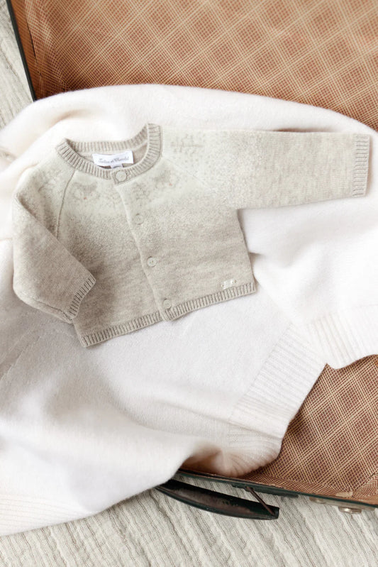 Cardigan Beige Jacquard