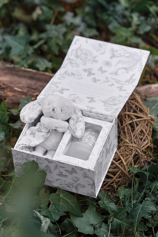 Coffret biberon et doudou Toile de jouy gris Élhée x Tartine et Chocolat
