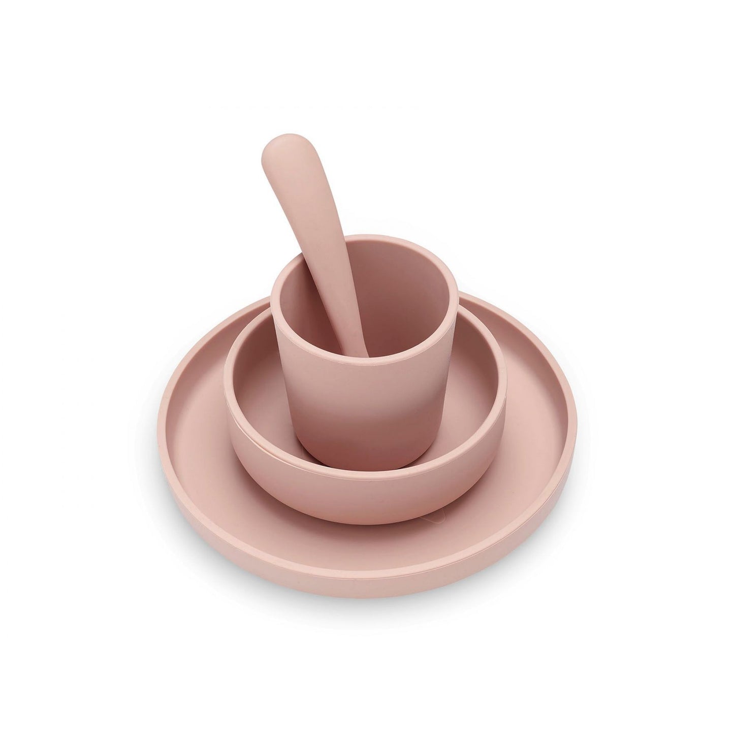 Coffret repas bébé silicone Pale pink - jollein