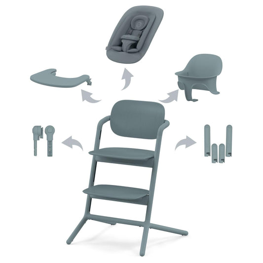 Chaise haute LEMO 4 en 1 Stone blue