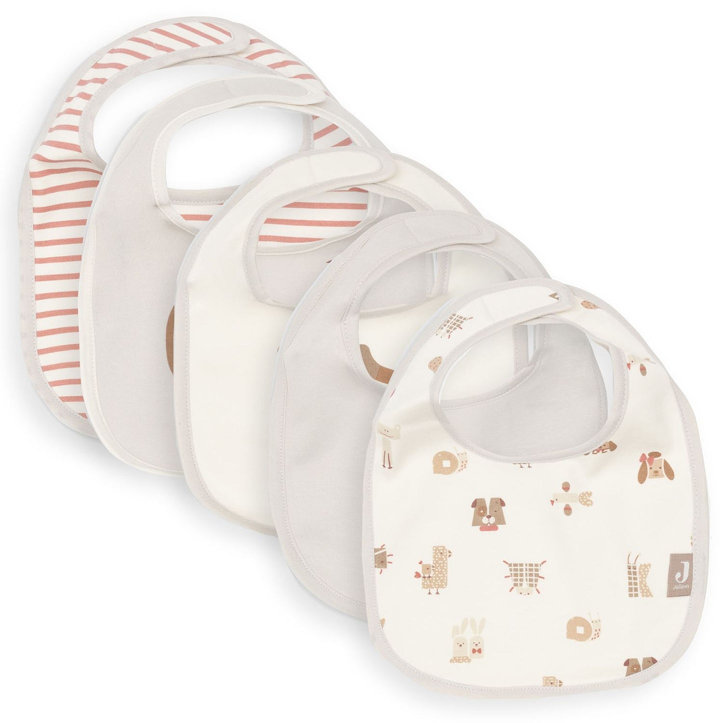 Lot 5 bavoirs imperméables Animal friends - Jollein