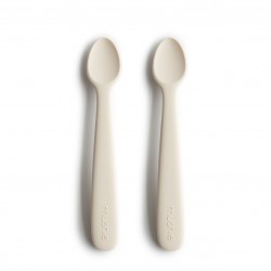 Lot 2 cuillères silicone Ivory - Mushie