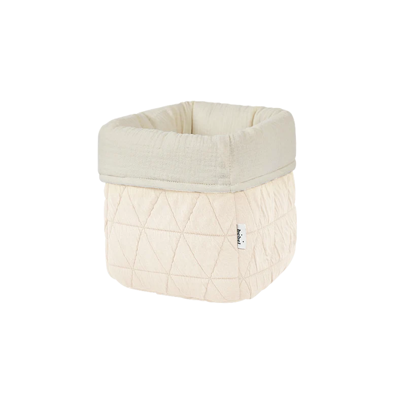 Panier de rangement matelassé GM écru - Bebel