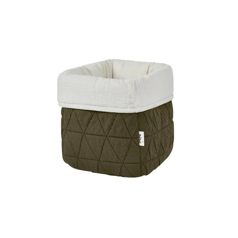 Panier de rangement matelassé PM Kaki - Bebel