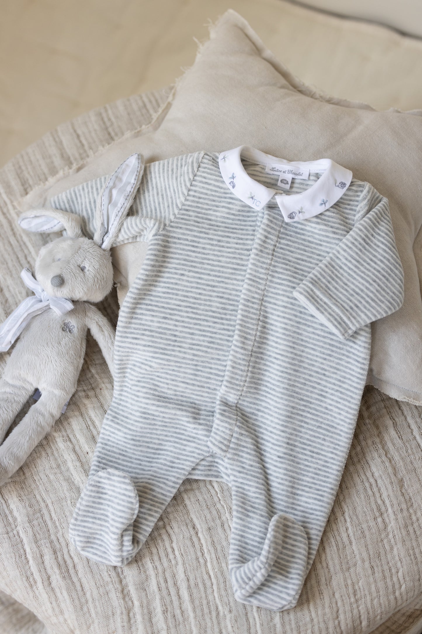 Pyjama Gris chiné velours - Tartine et chocolat